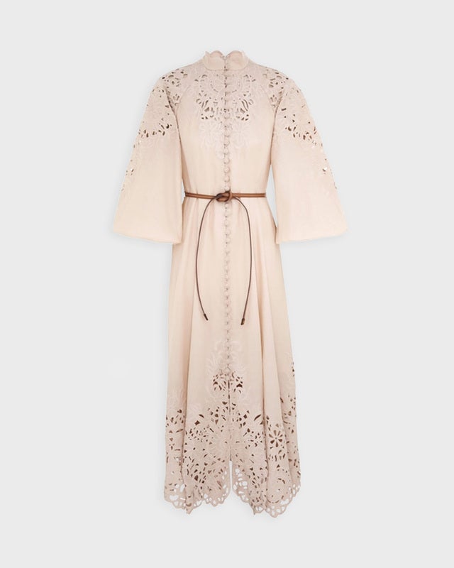 ZIMMERMANN Dress Wylie Embroidered Billow Cream 0 (XS-S)