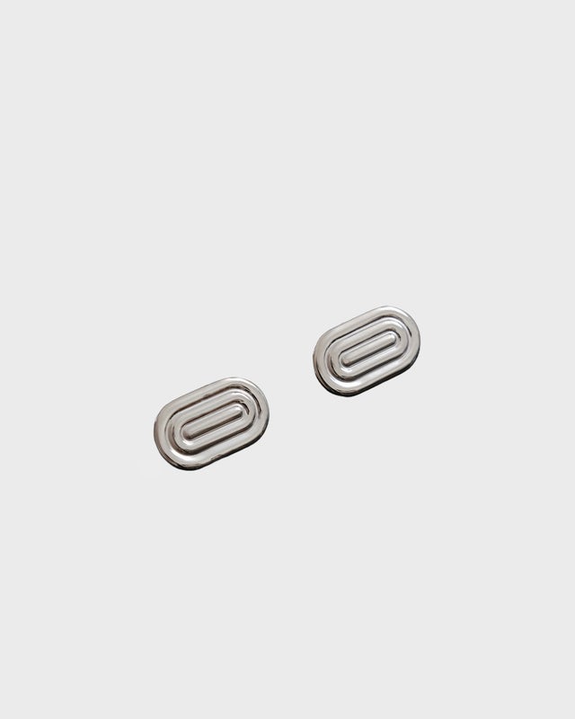 LOUIS ABEL Earrings Oval Maze Silver ONESIZE