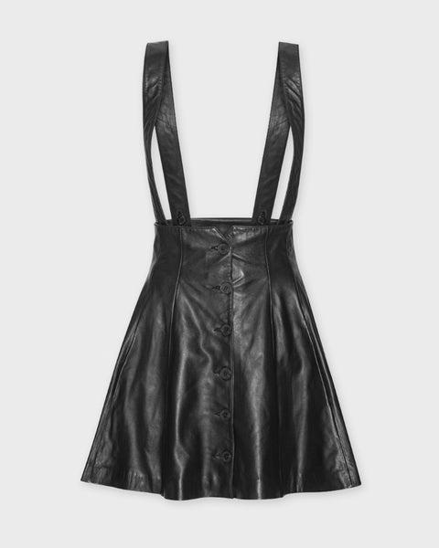 Skirt Buttoned Leather Black 1