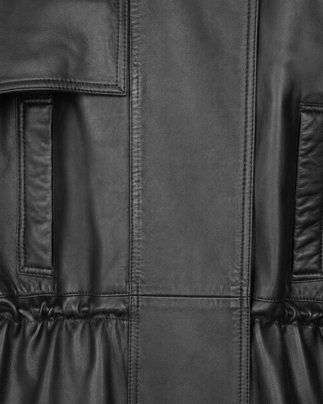 ROTATE  Leather Jacket Peplum Black 34