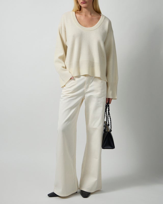 Dagmar Sweater Soft Wool Scoop Knit Cream S