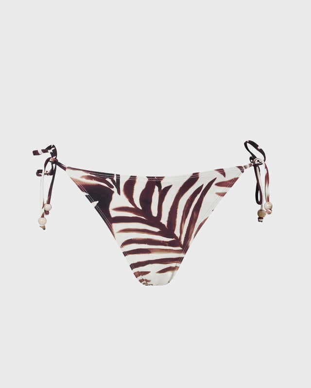 Malina Bikini Bottoms Sanja Beaded Tie White/Brown M
