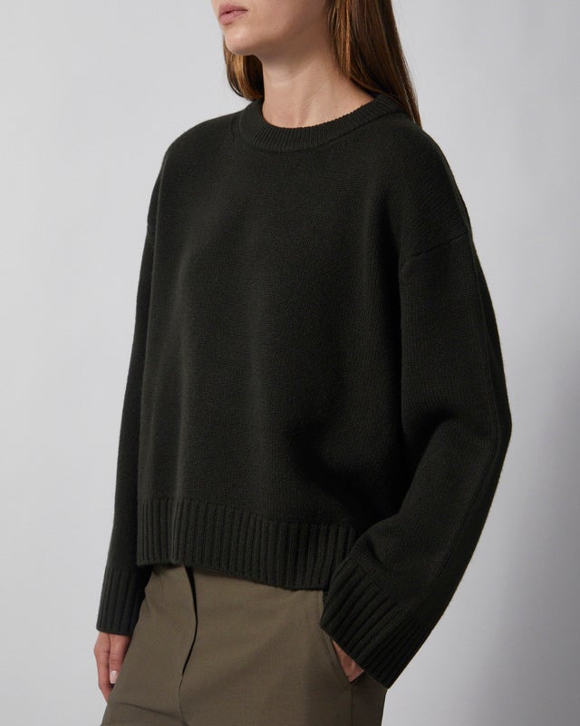 Wakakuu Icons Sweater Cashmere Wool R-neck Dark Green L