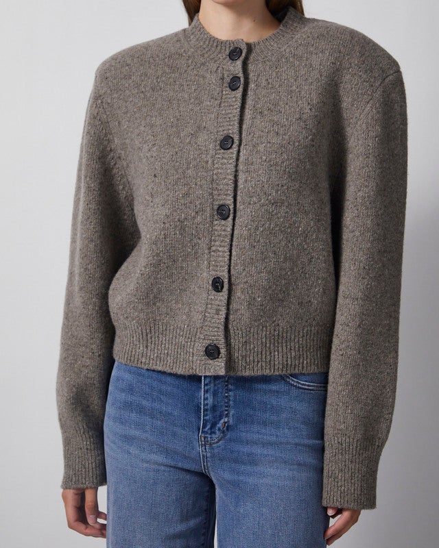 RÓHE Cardigan Statement Mouliné Taupe 40