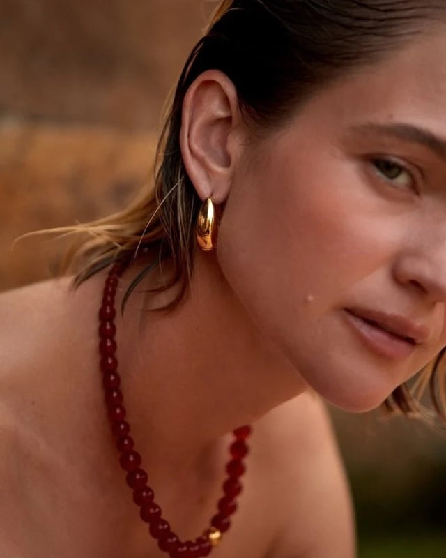 Anni Lu Earring Golden Curve Hoops Gold ONESIZE