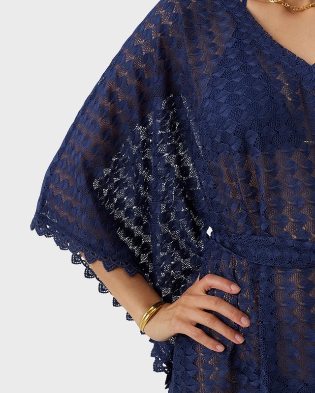 Melissa Odabash Kaftan Petra  Navy ONESIZE