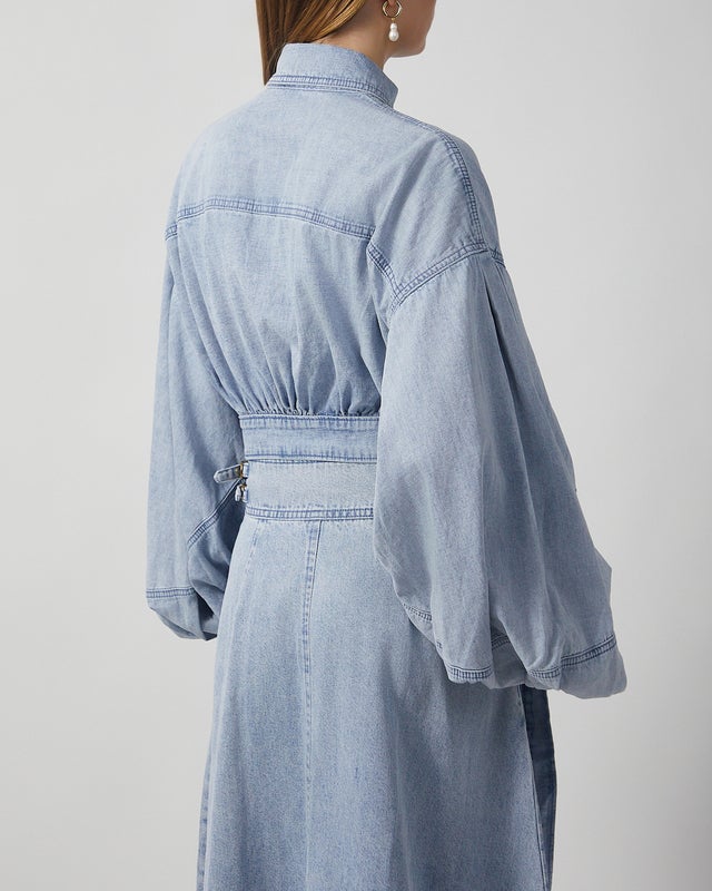 Zimmermann Blus Rebellion Denim Wrap Denim 2 (M-L)