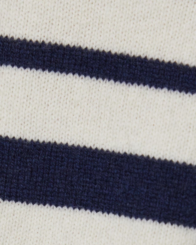 Wakakuu Icons Top Lisabon Striped Wool Cashmere Blue/White XS