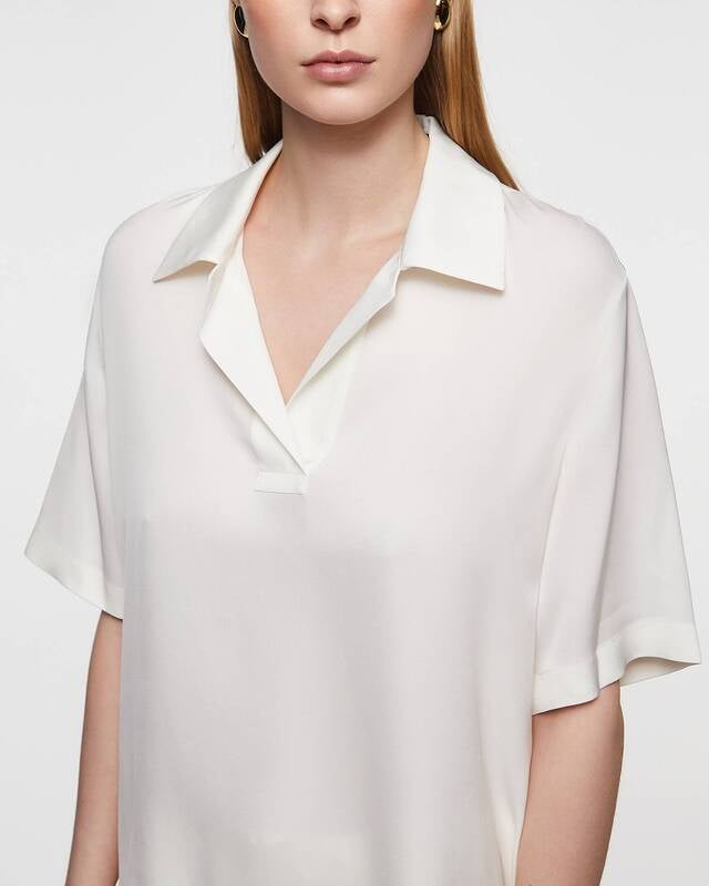 Theory Blouse Fluid Polo Ivory S