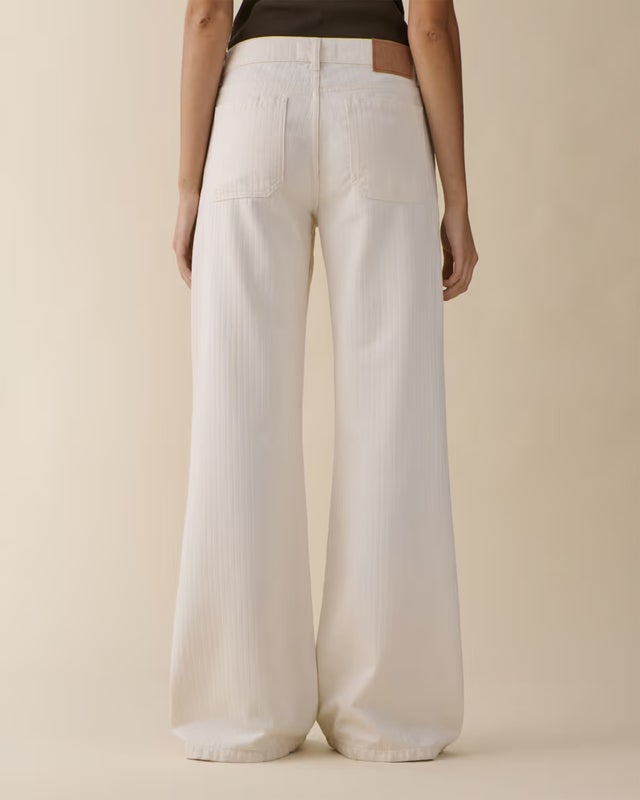 Jeanerica Trousers Guell Chevron Ecru Ecru W26/L32