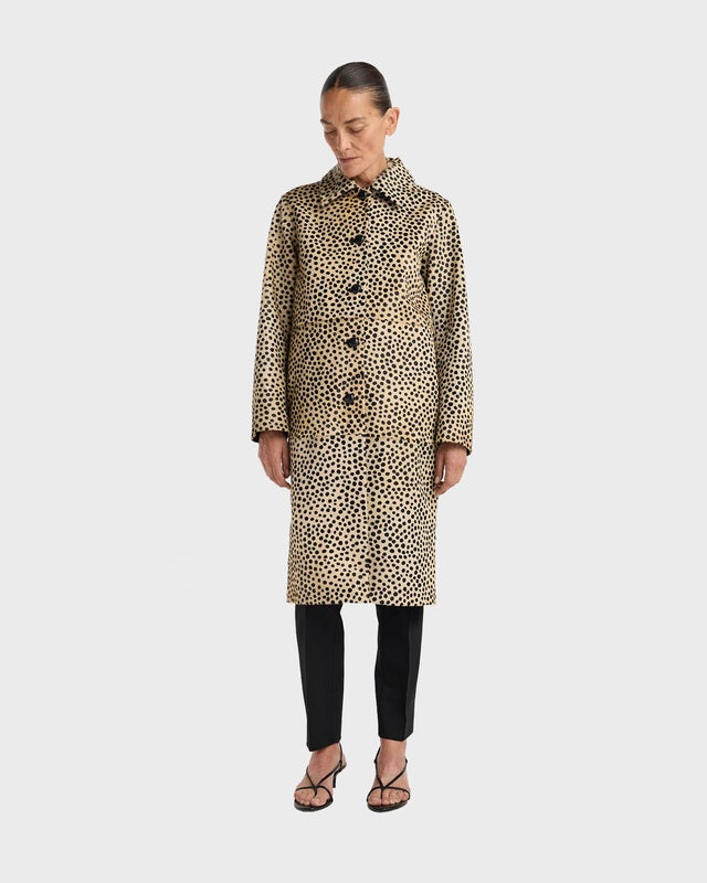 RÓHE Coat Cheetah Pony Hair Beige/Black 36
