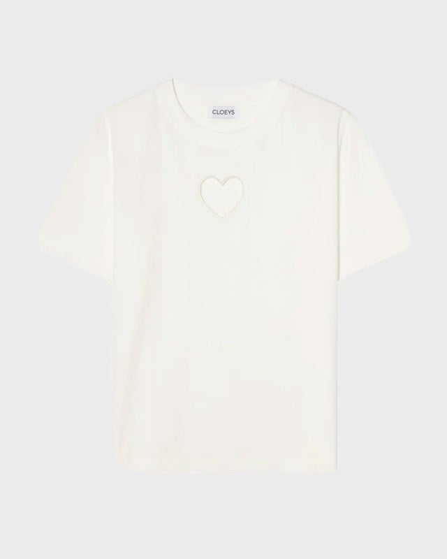 CLOEYS Heart T-shirt White M