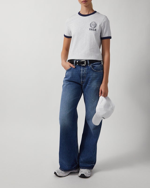 Sporty & Rich T-shirt Yale Crest Ringer  Grey S