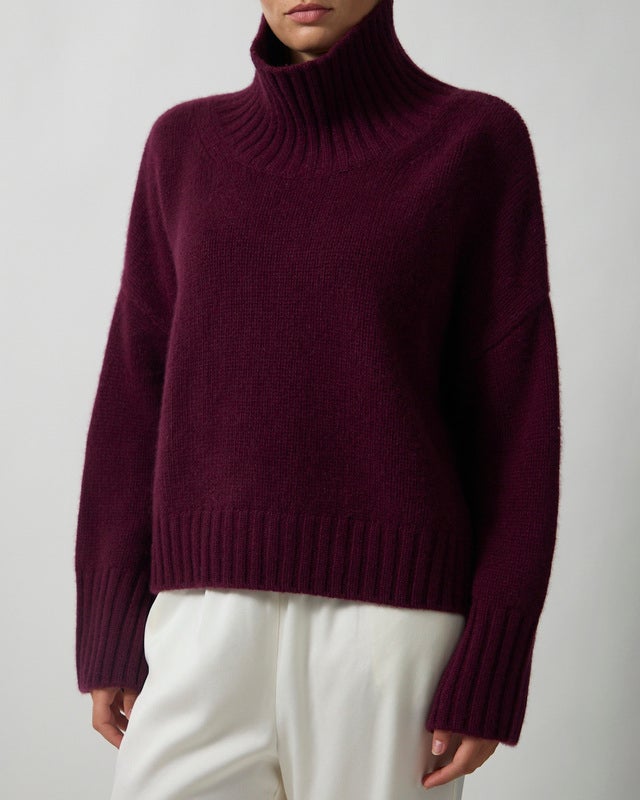 Soft Goat Turtleneck Girlfriend Bordeaux XS