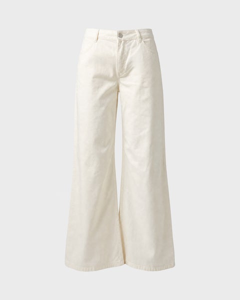 Trousers Flared Cotton Offwhite 1