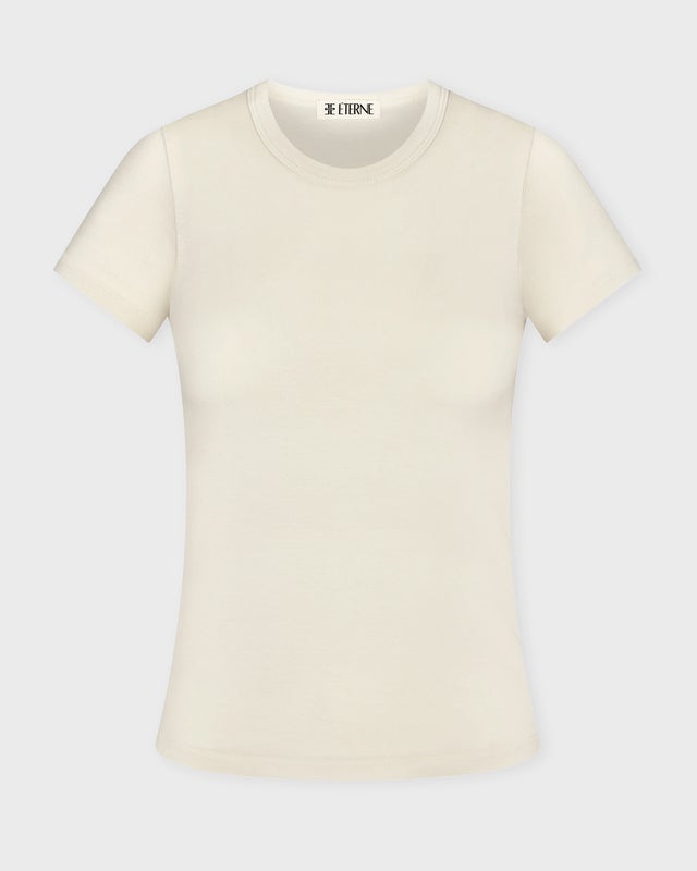 Éterne T-Shirt Fitted Crewneck Short Sleeve Cream M