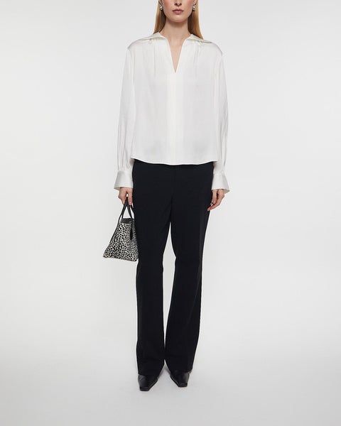 Blouse Placed Smocked Long Sleeve Offwhite 2