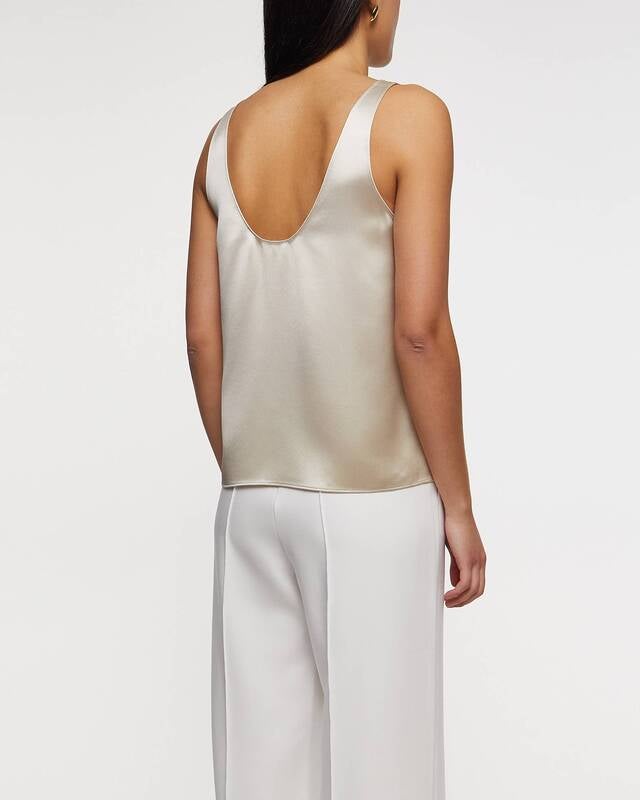 Almada Label  Top Romy Satin Tank  Pearl L