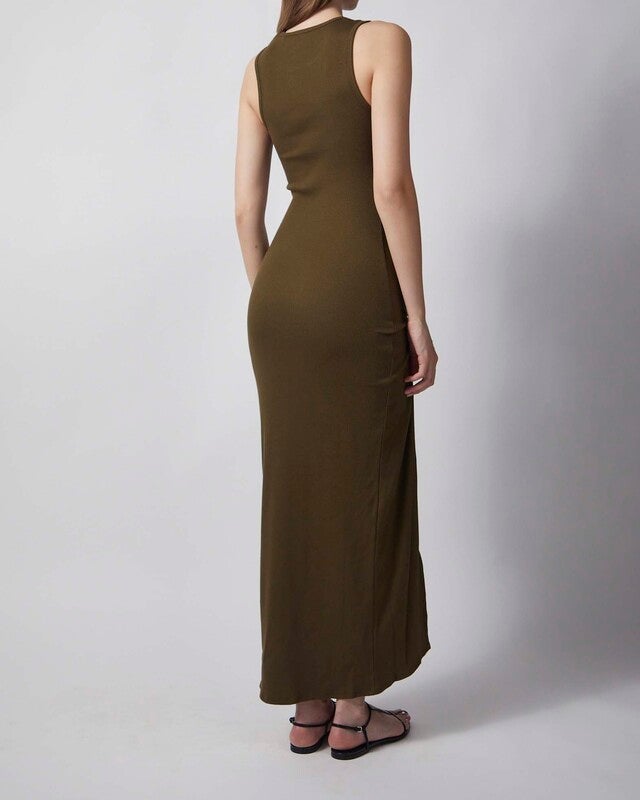 Dagmar Klänning Knot Tank Dark green XS