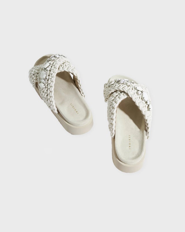 Inuikii Sandals Woven Stones Ivory EUR 39