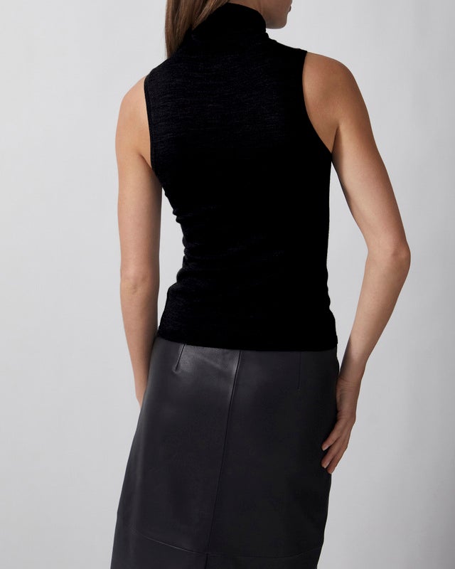 Wakakuu Icons Top Sleevless Merino Turtleneck Black XL