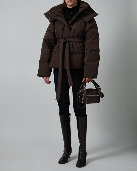 Down Jacket Steilia Brushed Down Jkt Dark brown 2