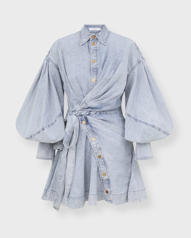 Zimmermann Dress Rebellion Denim Wrap Mini Light blue 2 (M-L)