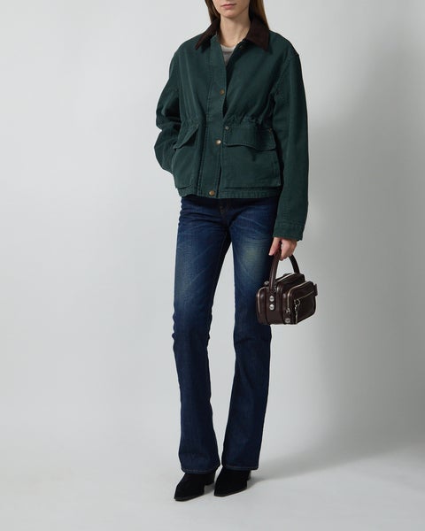 Jacket Washed Canvas Blouson Dark Green 2