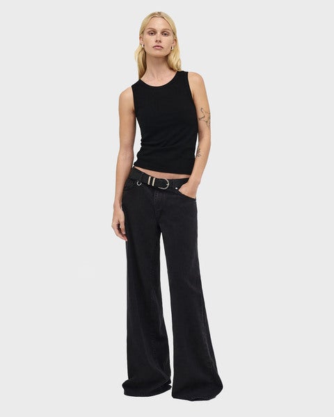 Jeans Milla Wide Washed Black 2