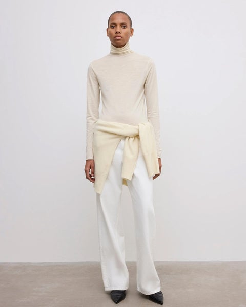 Top Wool Jersey Rollneck Cream 2