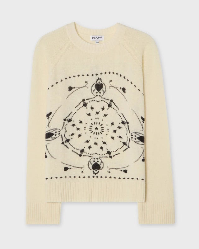 CLOEYS Sweater Bandana Cashmere White M-L