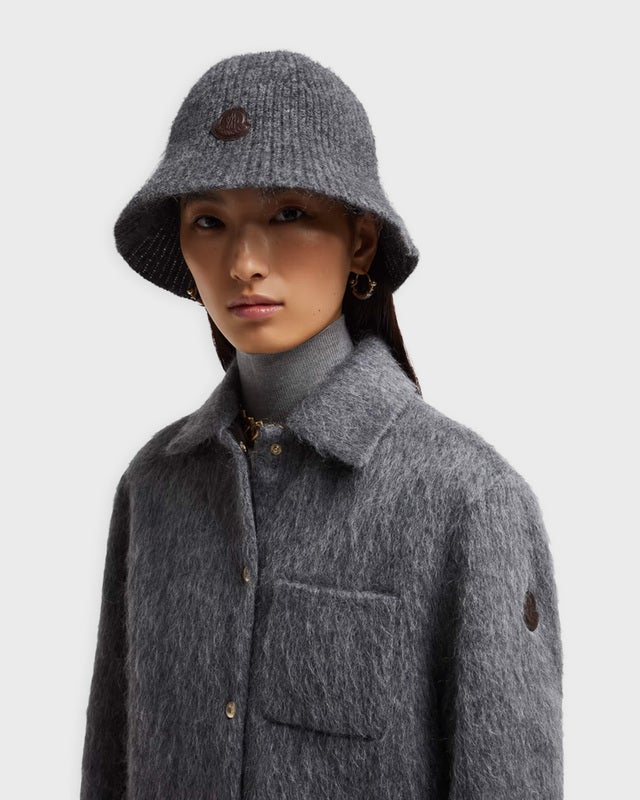 Moncler Bucket Hat Wool Mohair Grey M