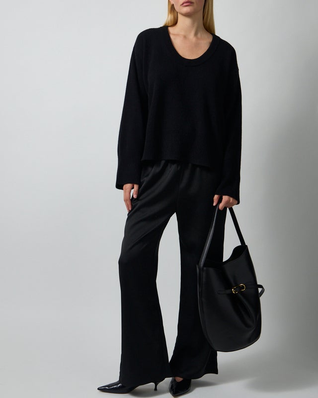 Dagmar Sweater Soft Wool Scoop Knit Black S