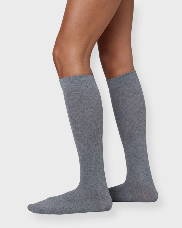 Swedish Stockings  Knee-Highs Hedvig Cotton Grey 39-41