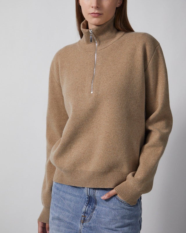 RÓHE Polo Zipped mouliné Camel 38