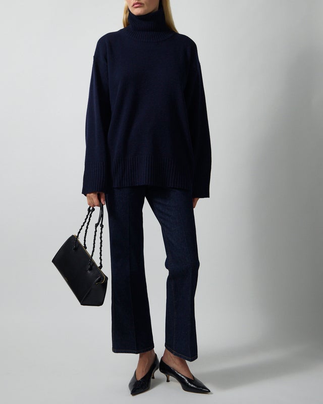 Dagmar Sweater Soft Wool Turtleneck Navy XS