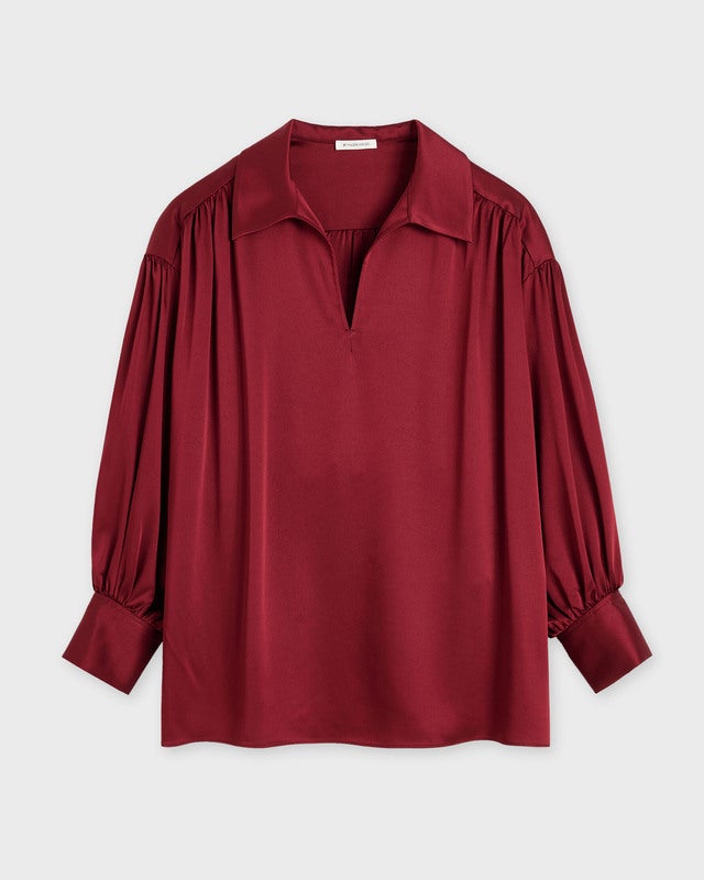 By Malene Birger Blus Leonora Satin Cabernet 44