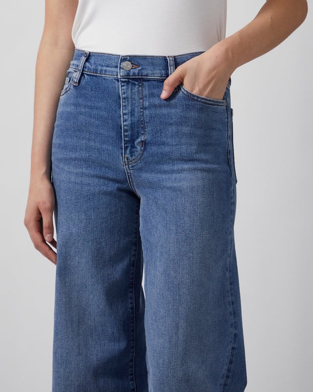 Frame Jeans Le Slim Palazzo Long Gossamer Washed Blue 28