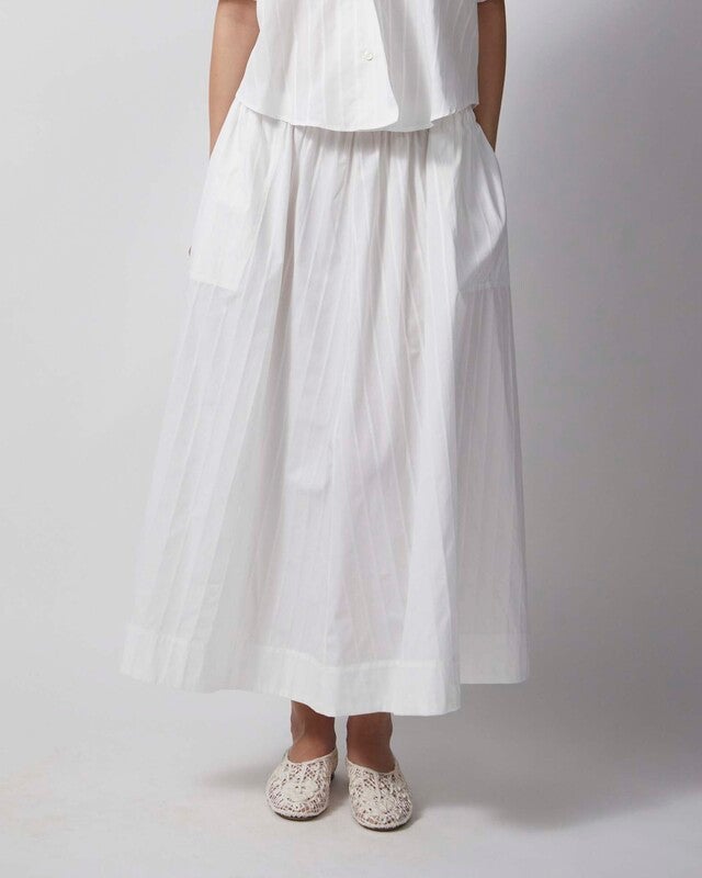Dagmar Kjol Cotton Maxi Vit 34