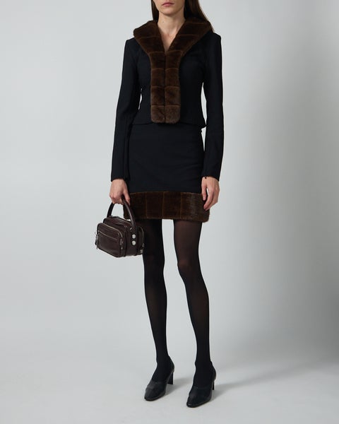 FAUX FUR COLLAR CARDIGAN 2