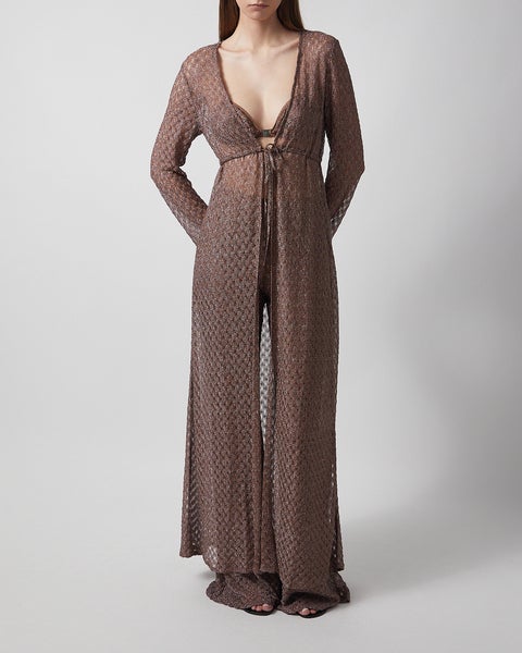 Cardigan Long Cover Up Brown 2