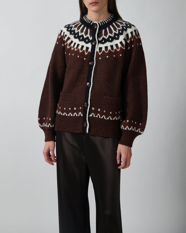 DÔEN Cardigan Hue Brown L