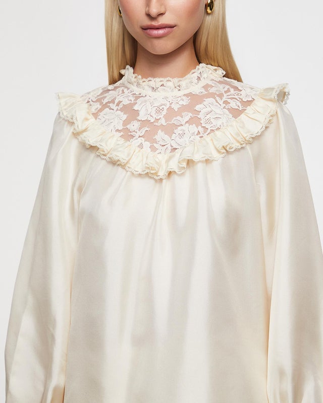 Zimmermann Blouse Lace Billow Cream 0 (XS-S)