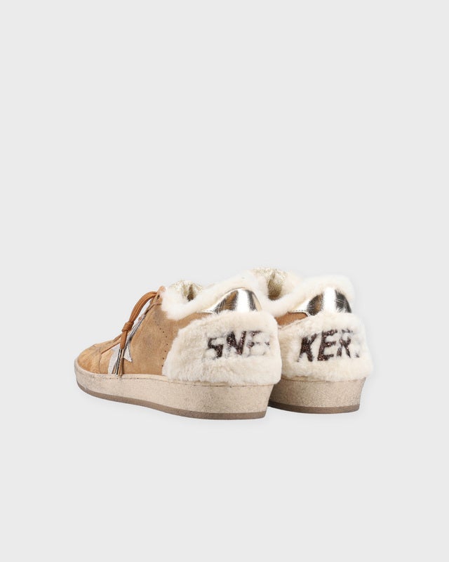 Golden Goose Deluxe Brand Sneakers Ball Star Suede Upper Shearling Cognac EUR 40