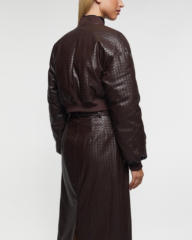 ROTATE Birger Christensen Jacket Cropped Puffer Brown 38