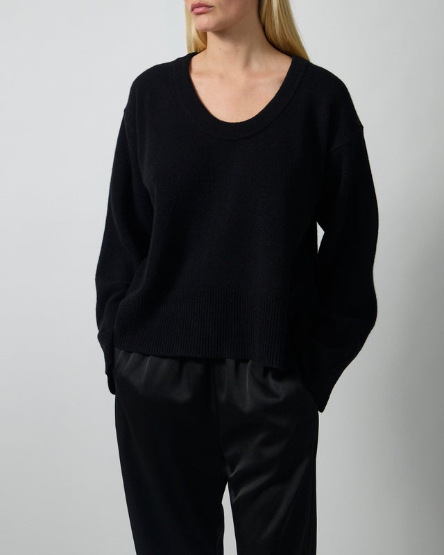 Dagmar Sweater Soft Wool Scoop Knit Black S