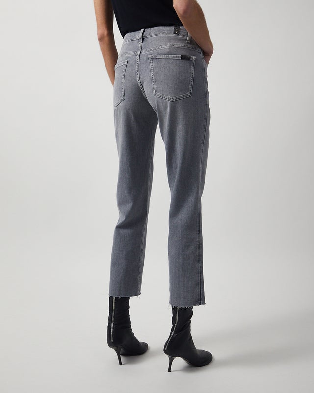 7 For All Mankind Jeans Calie Straight Ankle Ashen Grey 29