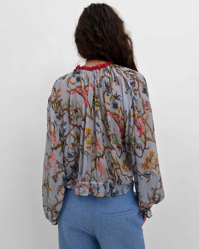Rodebjer Blouse Piper Trailing Blue S