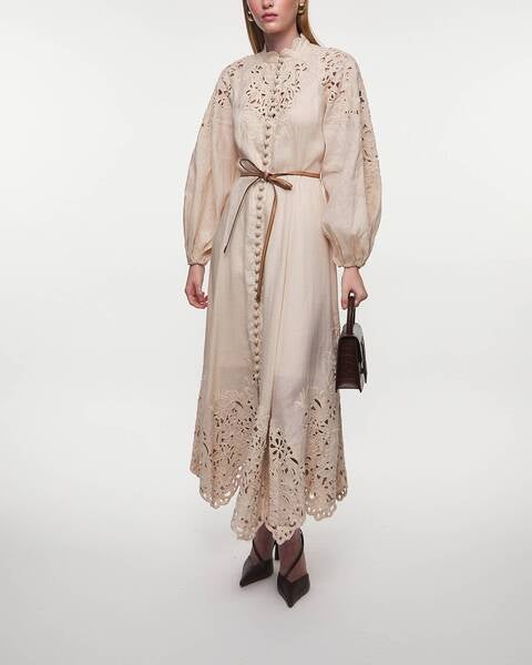 Dress Wylie Embroidered Billow Cream 2