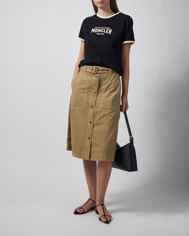 Moncler T-shirt Flock Logo Jersey  Dark grey S
